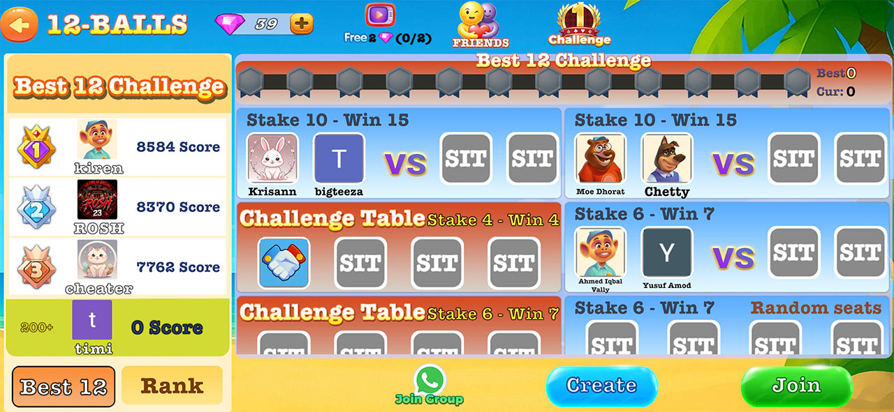 Game Play Screen
